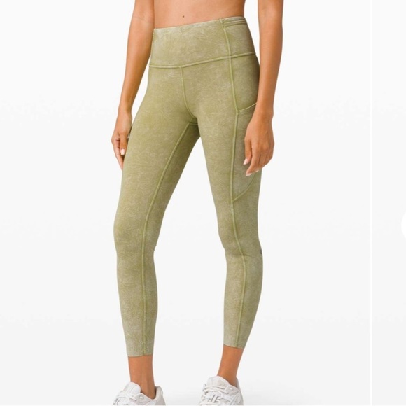 Lululemon Ice Wash Hazel Green Tights-25"-Size 6 - Picture 3 of 4